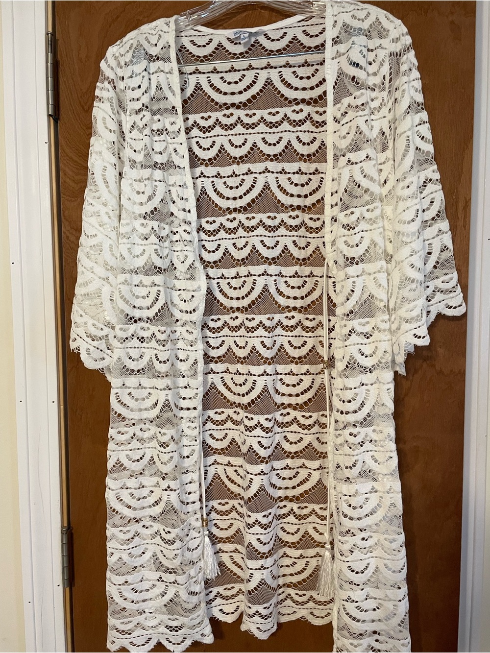 Pretty boho lace cover up with ties.